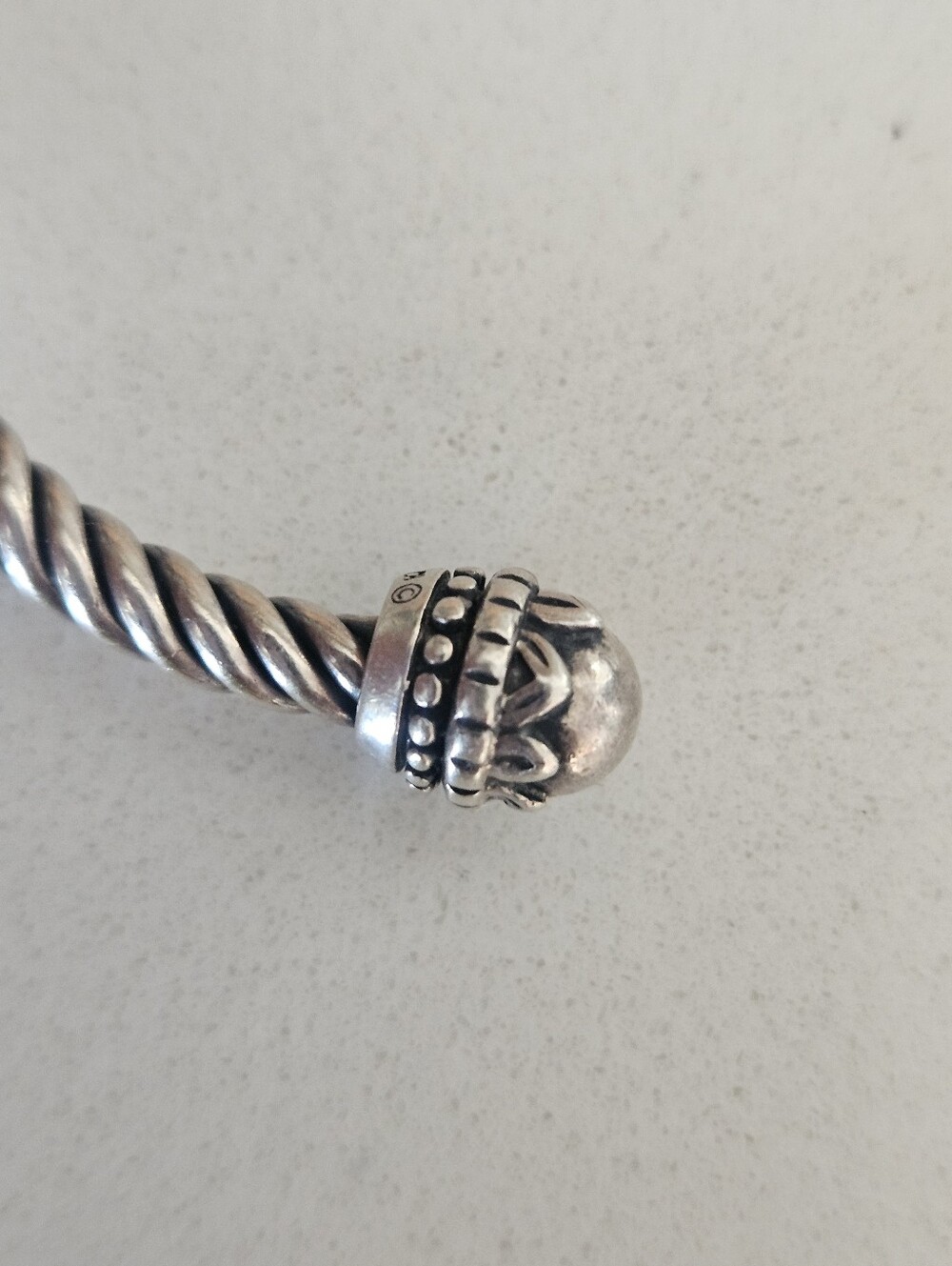 Vintage 3.8mm Designer Southwestern Twisted Rope Sterling Silver Cuff Bracelet - Picture 3 of 5